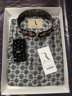 ইন্ডিয়ান ফেন্সি কটন কফ পাতা পাঞ্জাবি